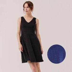 Pact Revive V-Neck Tank Dress, Navy Blue, Large